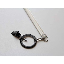 Fabrics and Drapes - 36 Inch - 2 Pack - Amazing Drapery Universal Flexible Clear Acrylic Grommet Baton Curtain Wands - with Your Choice of Ring Finish Oil Rubbed Bronze - Style #G30B