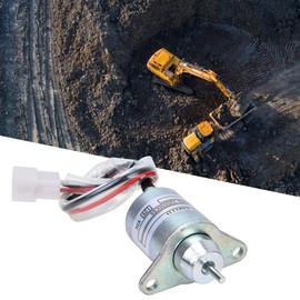 MUNEFE Fuel Shut Off Solenoid, Driving Coil Shut Off Solenoid, 12V Excavator Fuel Shut Off Solenoid Accessories for Various Vehicles and Equipment