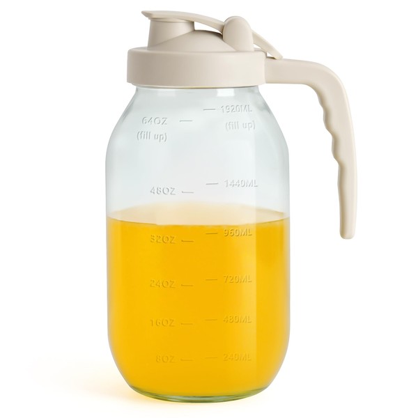 YORY 2 Quart Glass Pitchers with Filter Lid Airtight water