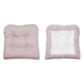 Ellis Curtain Plaza Stripe Chair Pad, 16" x 16", Brick