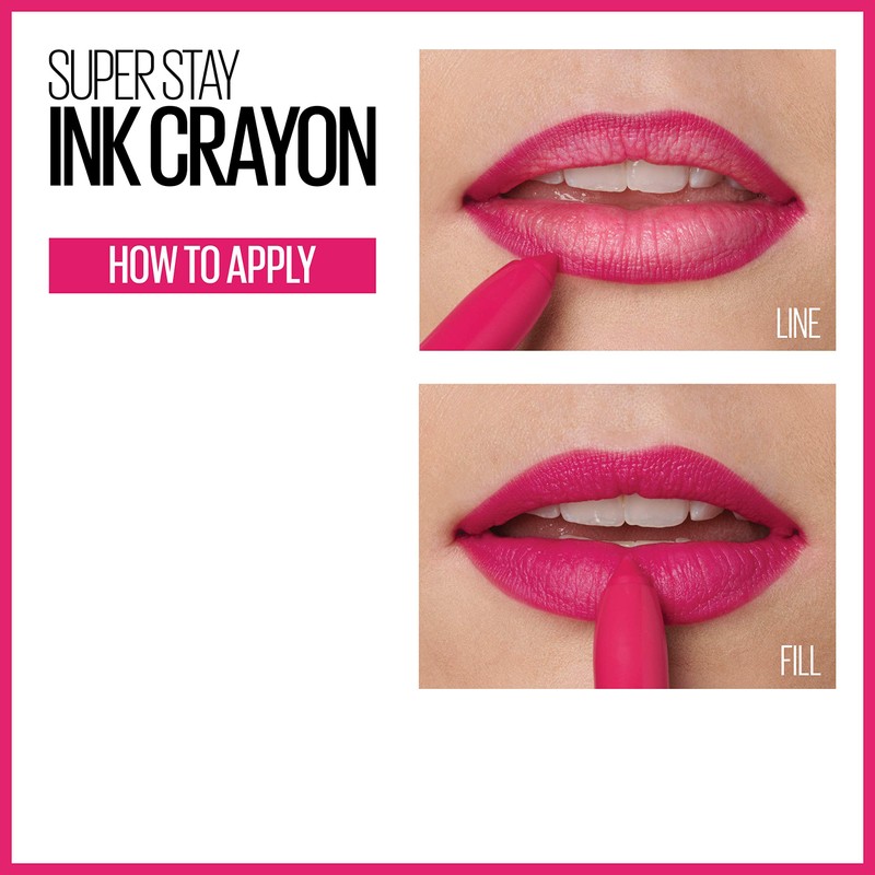 Maybelline SuperStay Ink Crayon Matte Longwear Lipstick With Built-in Sharpener,
