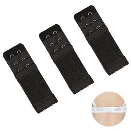 YUGUOLAN 3 Pieces Bra Extender, Bra Extension 2 Hooks, Bra Extension, Bra Extension 2 Hooks, Black, Comfortable and Stretchy, Set Suitable for Weight Gain, Pregnancy, Breastfeeding (Black), black