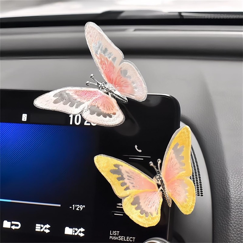 Butterfly Car Accessories, Waving Wings Dashboard Ornament, Rearview Mirror Decoration