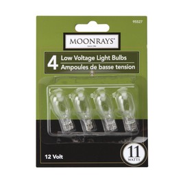Moonrays 95527 Wedge Base Outdoor Lighting Bulbs with 150 Lumens (Clear; 11 Watts; Low Voltage; 4 Per Pack)