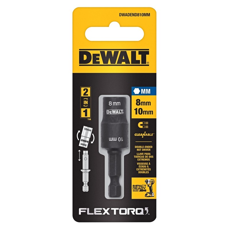 DEWALT 8mm & 10mm Socket w/Short Extension (DWADEND810MM)