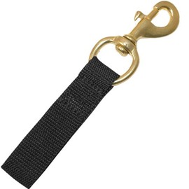 JCS #6, 4-3/4" Marine Grade Brass Bolt Snap with Nylon Webbing Strap, Yellow