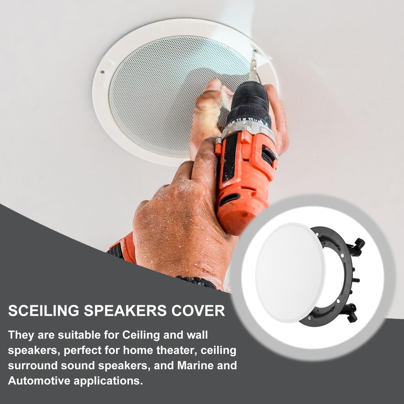 sourcing map Ceiling In-Wall Speaker Grille Cover and Base, 11