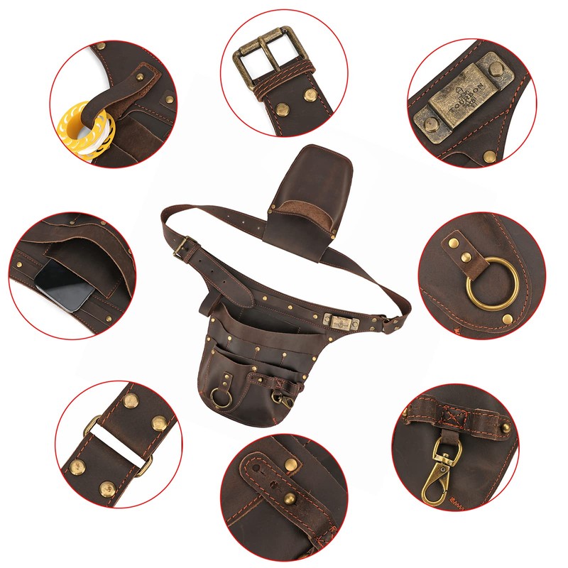 TOURBON Gardening Pouch, Tool Holder, Waist Bag, Waist Bag, For