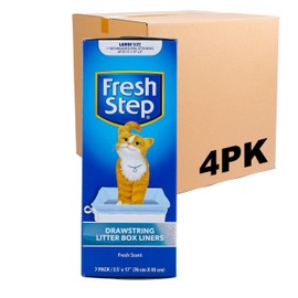 Fresh Step Drawstring Large Litter Box Liners | Heavy Duty Liners for Cat Litter Box | Scented & Unscented Available | Quick & Easy Cleanup, Scented, Large - 4 Pack