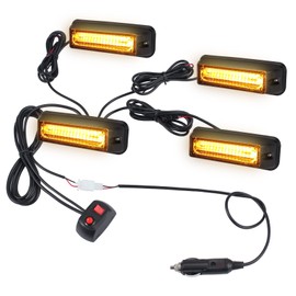 Justech 9 cm COB Warning Light Strobe Light Warning Beacon Flashing Lights Flash Module Emergency Light Warning Flashing Light for Emergency, Repair, Escort Vehicles, Roof Rack, Grille, Roof etc.