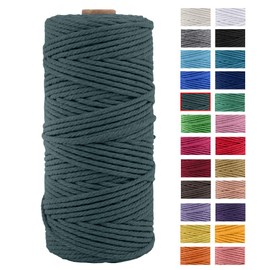 JeogYong Macrame Rope, Thick Natural Cotton Thread, 4 Ply Macrame Rope for Wall Hangings, Hangers, DIY, Home Decorations, Gift Packaging 3mm x 109Yards (Dark Green)