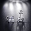 Mens Earrings Stud Square Stud Earrings Screw Back Square Cubic