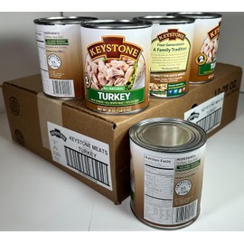 Keystone Meats All Natural Canned Turkey 28 Ounce Long Term Shelf Life Emergency Survival Food Canned Meat | Fully Cooked Ready to Eat | All White Meat No Carbs Gluten Free Family Pack of 12