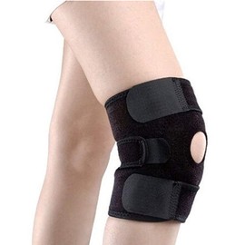 Tektrum Elastic ONE Size Adjustable Knee, Wrist, Elbow Sleeve WRAP - Black (1 Pair Knee Sleeve, ONE Size)