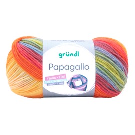 Gründl Papagallo 100 g, Wool for Knitting and Crochet, Colourful Yarn, Soft Quality, 100% Polyacrylic, DIY Projects, Scarves, Hats, Socks, Children's Clothes, Colour 02