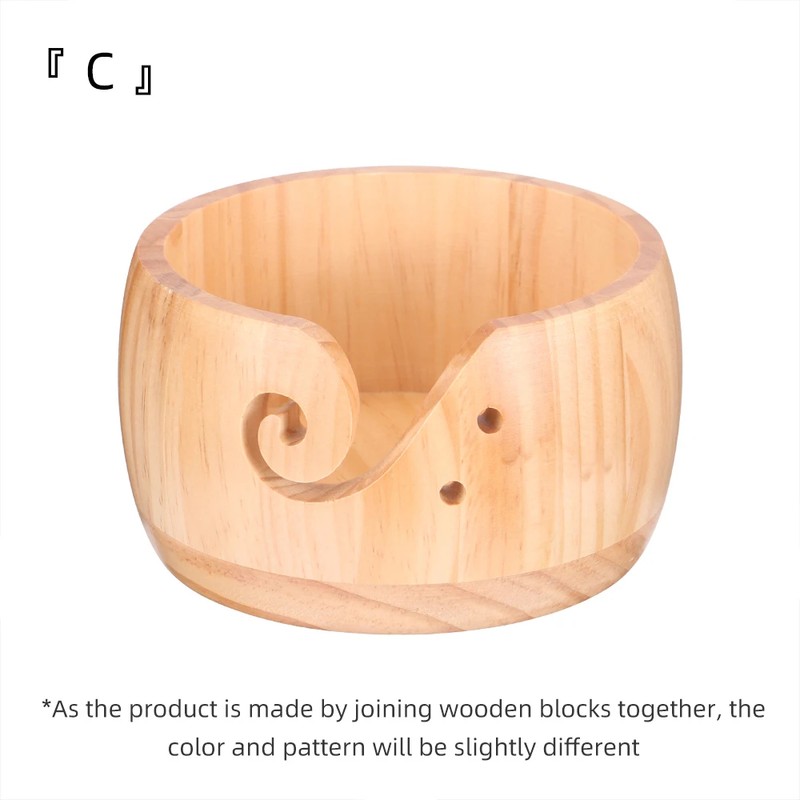 Wooden Yarn Bowl for Knitting & Crochet – Round Yarn