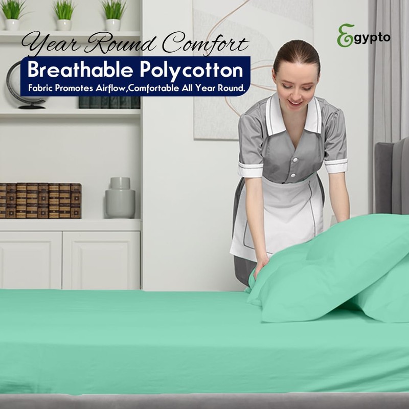 Egypto Super King Fitted Sheet – Soft & Breathable 10"