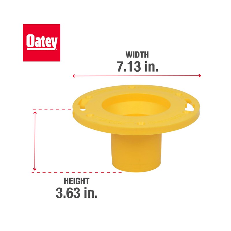 Oatey 43405 Set-Rite Toilet Flange Extender, 1 size, Yellow