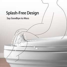 R&T Potty Training Seat for Boys and Girls, Fits Elongated Toilets, Anti-Slip Rubber and Splash Guard, Easy for Toddler Potty Training, Easy to Stow