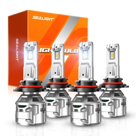 SEALIGHT 9005/HB3 Bulb 9006/HB4 Lights Combo, 60,000LM 2025 Version Extra Wide View, 60000Hrs Lifespan 99% Compatibility, Powersports Lights Eye-protected, 3Mins Installation, Pack of 4