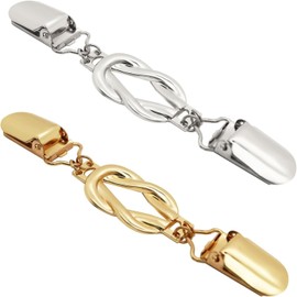 2 Pcs Waist Cincher & Shirt Clip Retro Dress Cinch Clips for Shawl,Cardigan,Sweater,Clothes & Pant Tightener Clip (Knot)