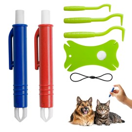 Venprodium 6 Stück Zeckenentferner mit Zeckenzange, Zeckenhaken und Zeckenkarte mit Lupe, Zeckenpinzette, Zeckenentfernung in Sekunden, Alternative Zeckenmittel, Zeckenhebel für Hunde, Katze, Mensch