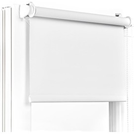 Fenster DEKOR - Roller Blinds for Windows No Drilling White - Blackout Roller Blind W 120 x H 120 cm - Clamping Roller Blind Blackout - Window Blind for Balcony Doors - Blackout Roller Blind Easy to