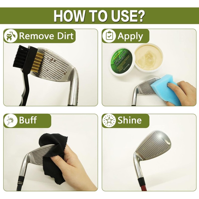 FINGER TEN Golf Iron Polishing Kit Club Cleaner Polish Cleaning