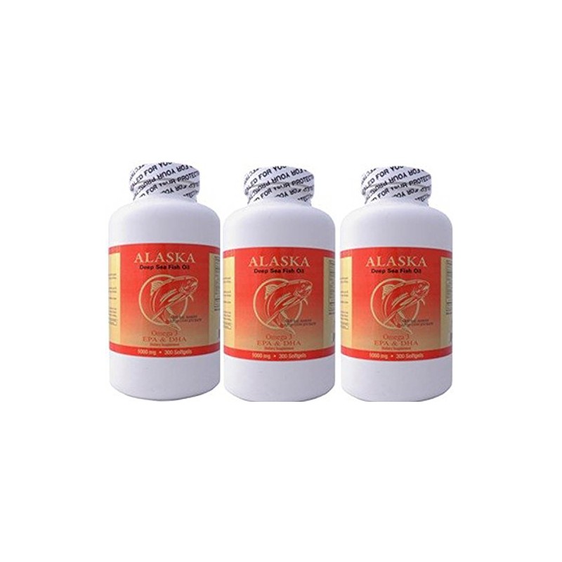3 X 300 Alaska Deep Sea Omega-3 Fish Oil =900Caps,