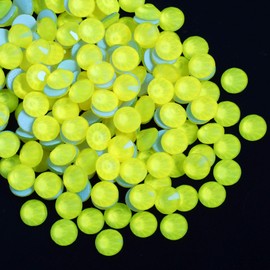 Beadsland Hotfix Rhinestones, 1440pcs Hot Fix Crystal Neon Rhinestones for Crafts Clothes DIY Decoration, Neon Yellow, SS16, 3.8-4.0mm