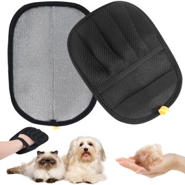 QWYXZZ 2-Pack Pet Hair Remover Gloves - Reusable Grooming Gloves for Dogs & Cats, Static Electricity Fur Removal Mitts for Furniture, Car, Clothing - Quick Dry Cleaning