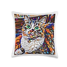Happy Cat Collection 5 Throw Pillow