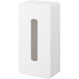Yamazaki 5587 Film Hook Tissue Case, Regular Size, White, Approx. W10.3 x D5.2 x H3.3 inches (26.2 x 13.2 x 8.3 cm), Tower Tissue Box, Kitchen Paper, Floating Storage