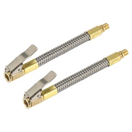 X AUTOHAUX 2pcs 10cm Car Tire Air Inflator Hose Adapter Extension Quick Connect