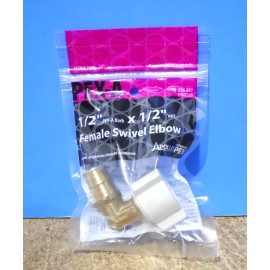 Apollo 1/2 in. Brass PEX-A Expansion Barb x 1/2 in. FNPT Female Swivel 90-Degree Elbow