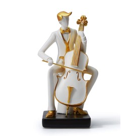 Amoy-Art Music Gifts Sculpture Piano Statue Figurine Polyresin Cello Decor 25cm
