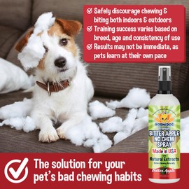 Bodhi Dog Bitter Apple No Chew Spray - Natural Training Aid for Dogs & Puppies - Discourages Pet from Chewing and Biting on Furniture, Shoes, Plants & More - Safe, Humane - Made in USA (8 Fl Oz)