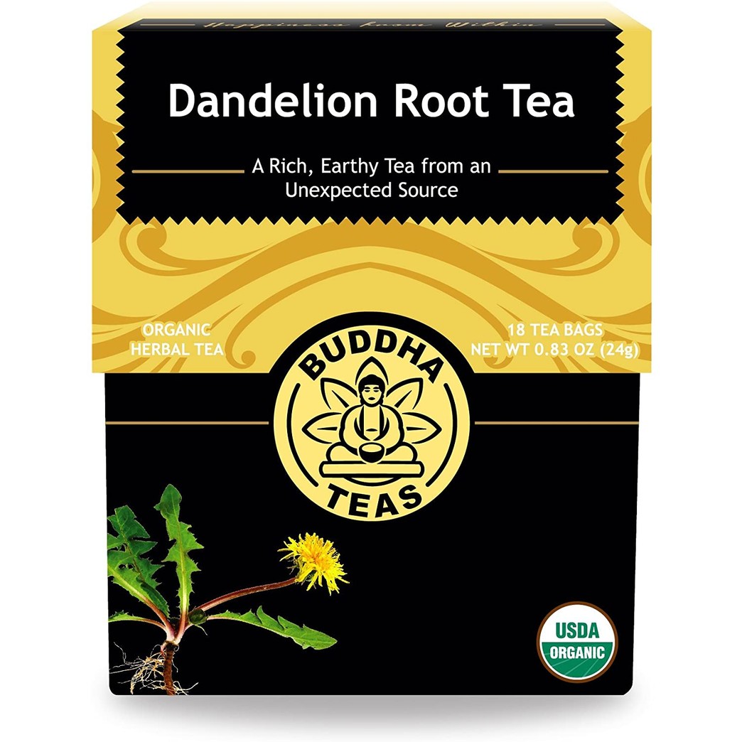 Organic Dandelion Root Tea – 18 Bleach-Free Tea Bags – Caffeine-Free Tea with a Rich, Earthy Taste, Natural Source of Vitamins, Minerals, and Antioxidants, Kosher, GMO-Free