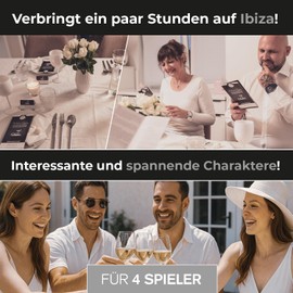 Crime Dinner for 4 People - Pure White: the Yacht of Secrets - Role Play with Spanish Flair (on Ibiza) - BBQ - Summer Game Gift for Friends - Evening with Friends