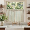 jinchan Striped Linen Kitchen Curtains 24 Inch Cafe Tier Curtains