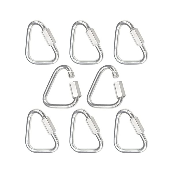 Bytiyar 8 pcs M4 Stainless Steel Quick Links Carabiner Locking