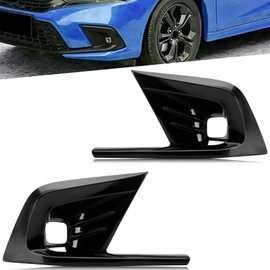 MOFANS Front Fog Light Cover Trim Fit for Honda Civic 11th 2022 2023 Left Right Lower Foglight Lamp Bumper Bezel Frame Trim, Glossy Black