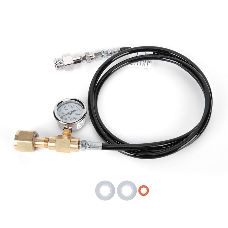DIN477 1.5m Black Soda Hose with 3000psi pressure gauge Kit