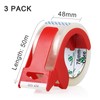 3 Rolls BOMEI PACK Clear Packing Tape with Dispenser, Heavy