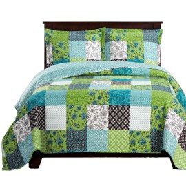 Royal Tradition Rebekah Reversible Coverlets, Twin XL Over-Sized 2pc Quilt Set (68-Inch Wide x 90-Inch Long) Lightweight Bedspread