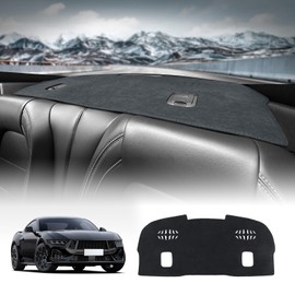 KUNGKIC for Ford Mustang 2024 2025 Rear Dash Cover Custom Interior Dashboard Pad Carpet Mat Flannel Sunshield Protector Pad Accessories Non-Slip Black