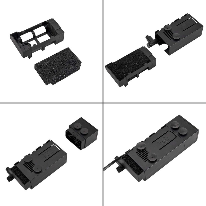 hygger 110GPH 7W Aquarium Power Filter Pump, Water Flow Adjustable,