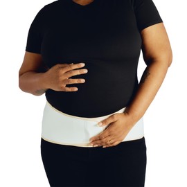 Belly Bandit Upsie Belly Pregnancy Support Belt - Comfortable Pregnancy Abdominal Band for Lower Back & Hip Relief - Soft 12" Adjustability Fit with Anti-Dig Closure - Cream, Large