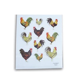 Craft Supply Realistic Rooster Chicken Stickers Adhesive Decals for Crafts, Cardmaking, Scrapbooks & More,20 Pc