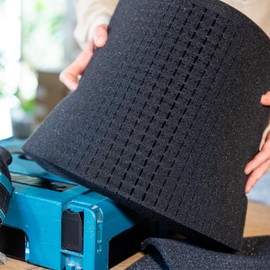 HMF 1456 Pre-Cut Foam Cube, 345 x 550 mm, Double-Size, Case Insert, Tabletop, Various Heights.